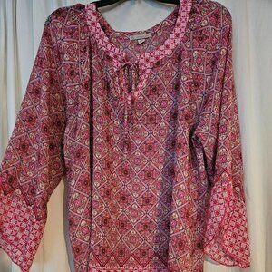 CB Established 1962 Women's Multi-Colored Bohemian‎ Pullover Tunic Top Sz…